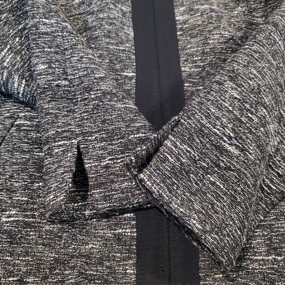 NWT $90 Gap Women's Medium Gray Black Metallic Full Zip Blazer Jacket Pockets - Picture 9 of 10